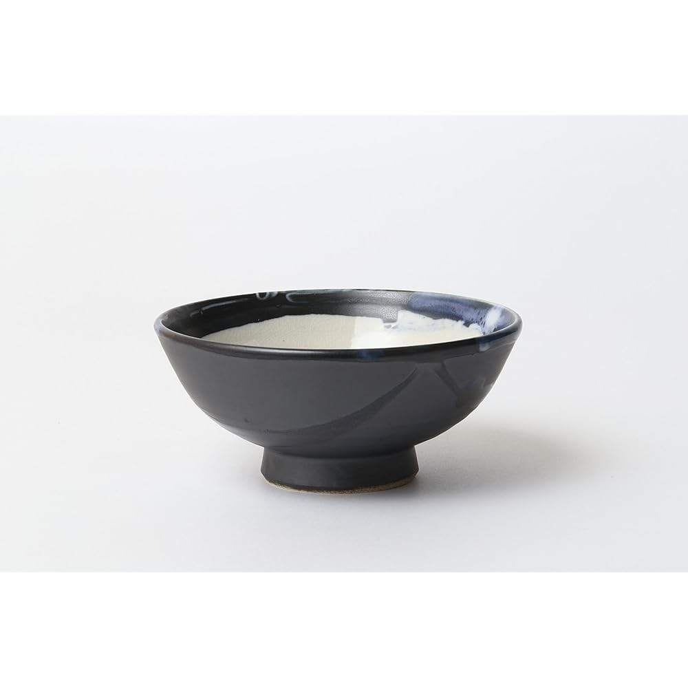 Ohori Soma ware Matsunaga kiln rice bowl black small