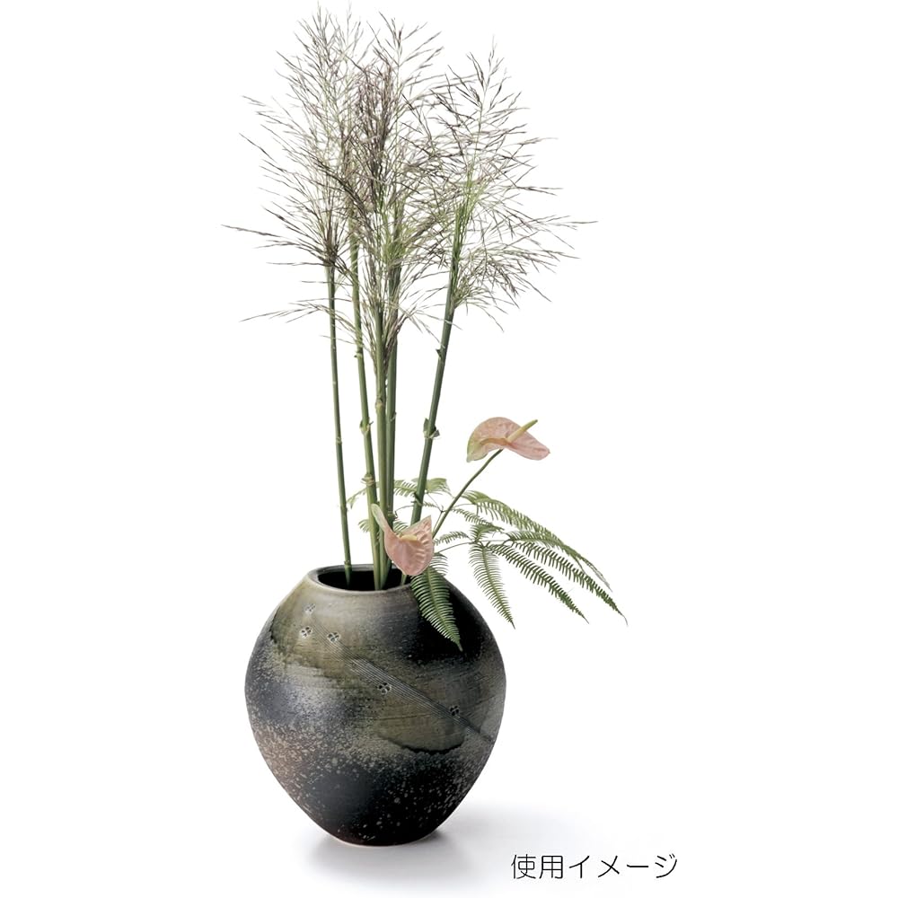 Shigaraki Ware Hechimon Vase Flower Base Large Beige Yusai Pottery MR-1-2602