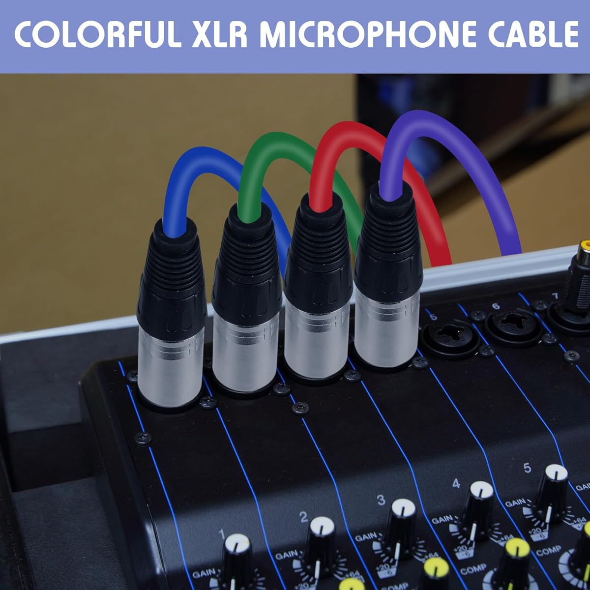 Copkim XLR Cable 3 Pin Balanced XLR Microphone Cable XLR to XLR Cable XLR Male to Female Microphone Cable for Microphone Mixer Recording Studio Podcast 6 Pack (25 Feet)