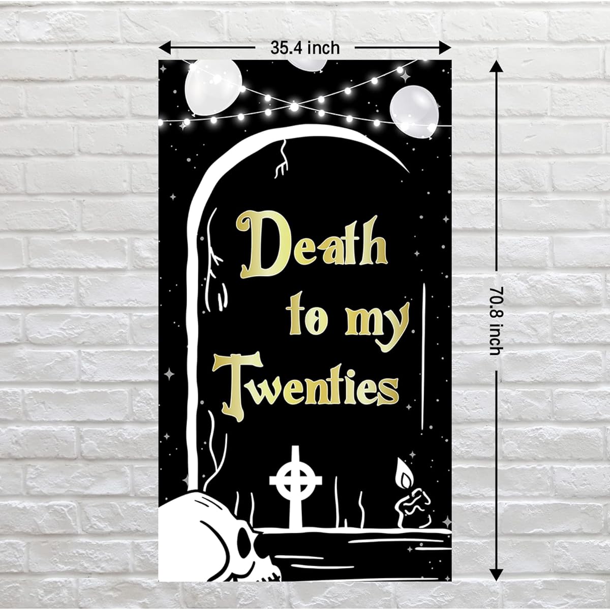 INNORU Death to My Twenties Door Banner Decorations 30th Birthday Party Decorations RIP to My 20s Party Photo Booth Backdrop Supplies