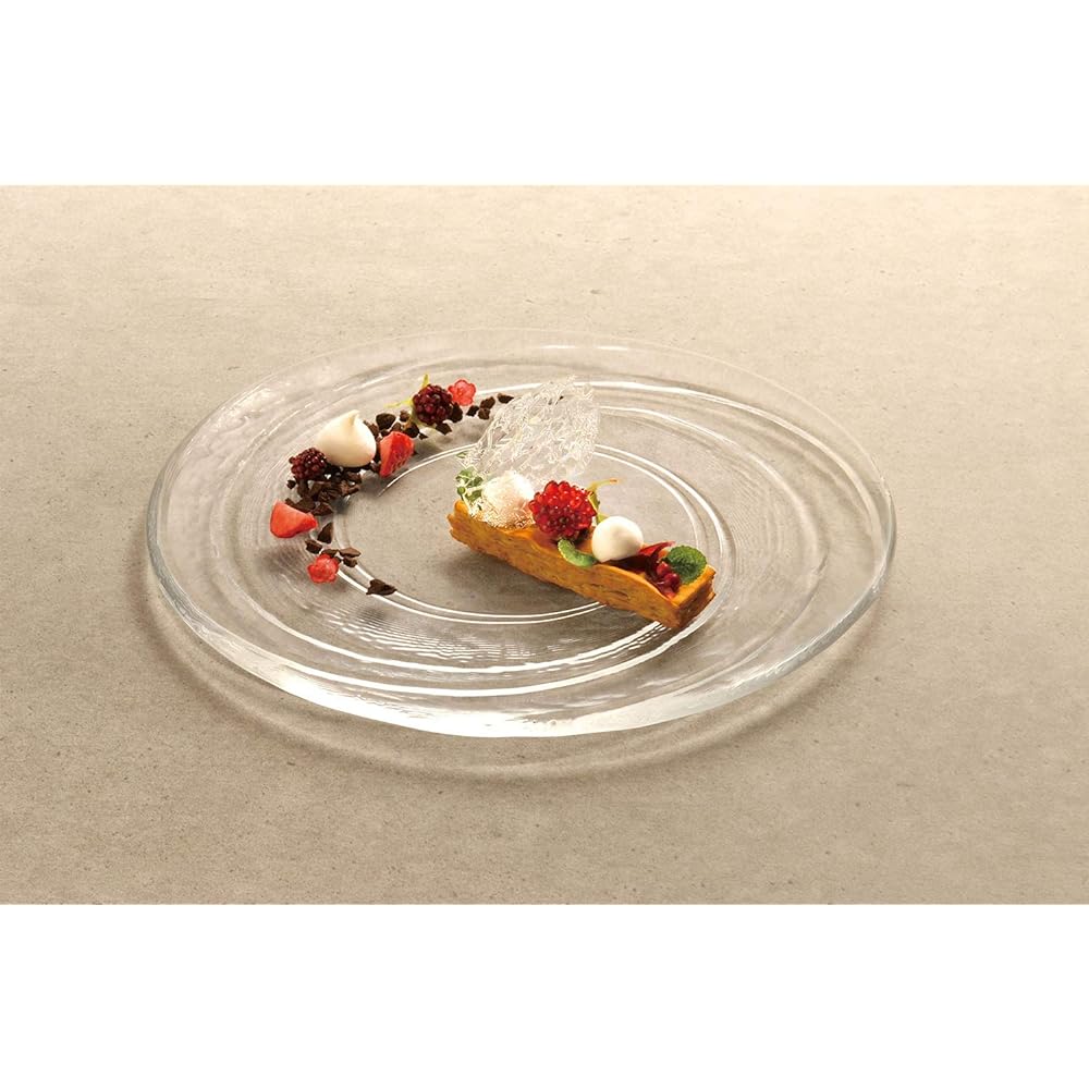 Toyo Sasaki Glass Medium Plate Meteor Plate 240 Approx. φ24 x 1.4cm 46128 Set of 3