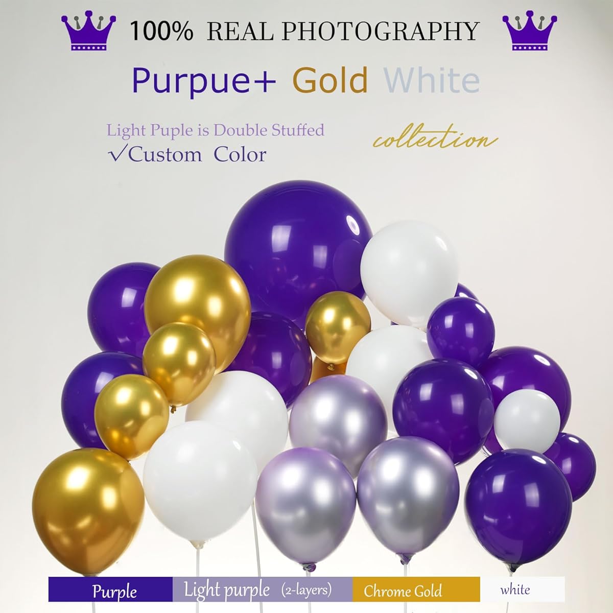 Purple and Gold Butterfly Balloon Garland Kit with Pastel Light Lilac White Gold Starburst Foil Balloons 3D Butterfly Stickers for Girls 15/16 Birthday Party Decorations