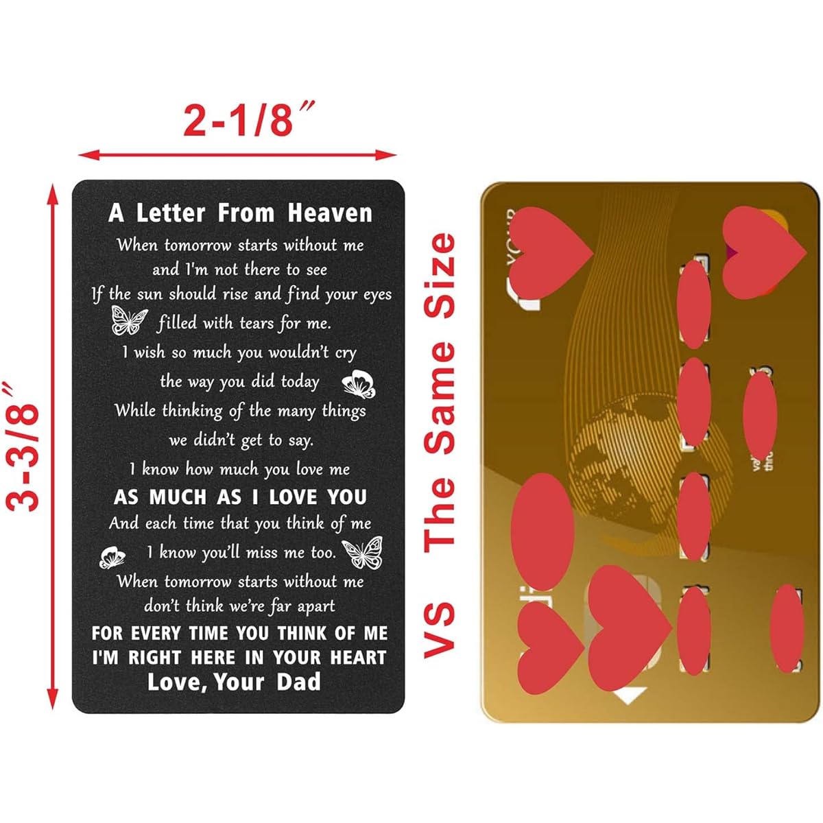 ENGZHI Condolence Gift for Those Who Lost a Father Condolence Card - Memorial Gift for Those Who Lost a Heavenly Father Bereavement Condolence Wallet Card