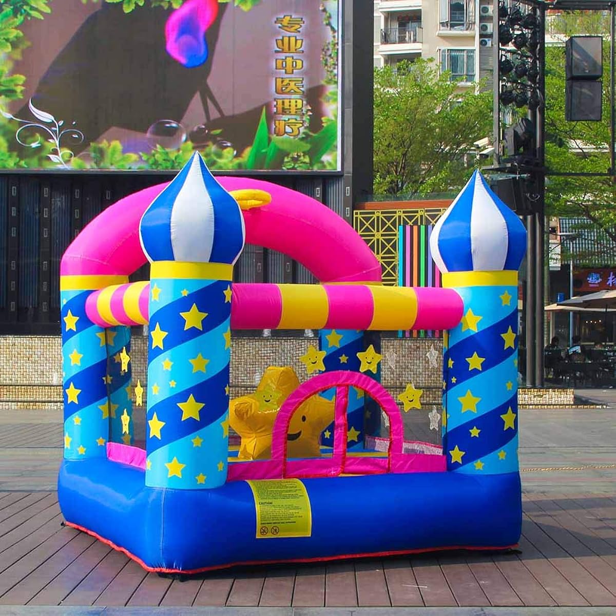 Doctor Dolphin Inflatable Bouncer, Toddler Bounce House for Birthday Parties with Blower