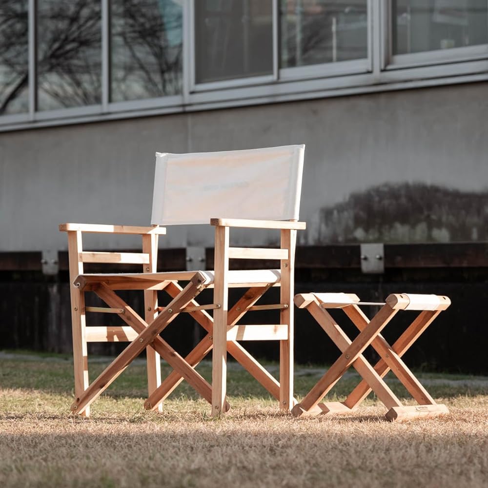 CAPTAIN STAG Chair CS Classics Folding Director Chair White UP-1030
