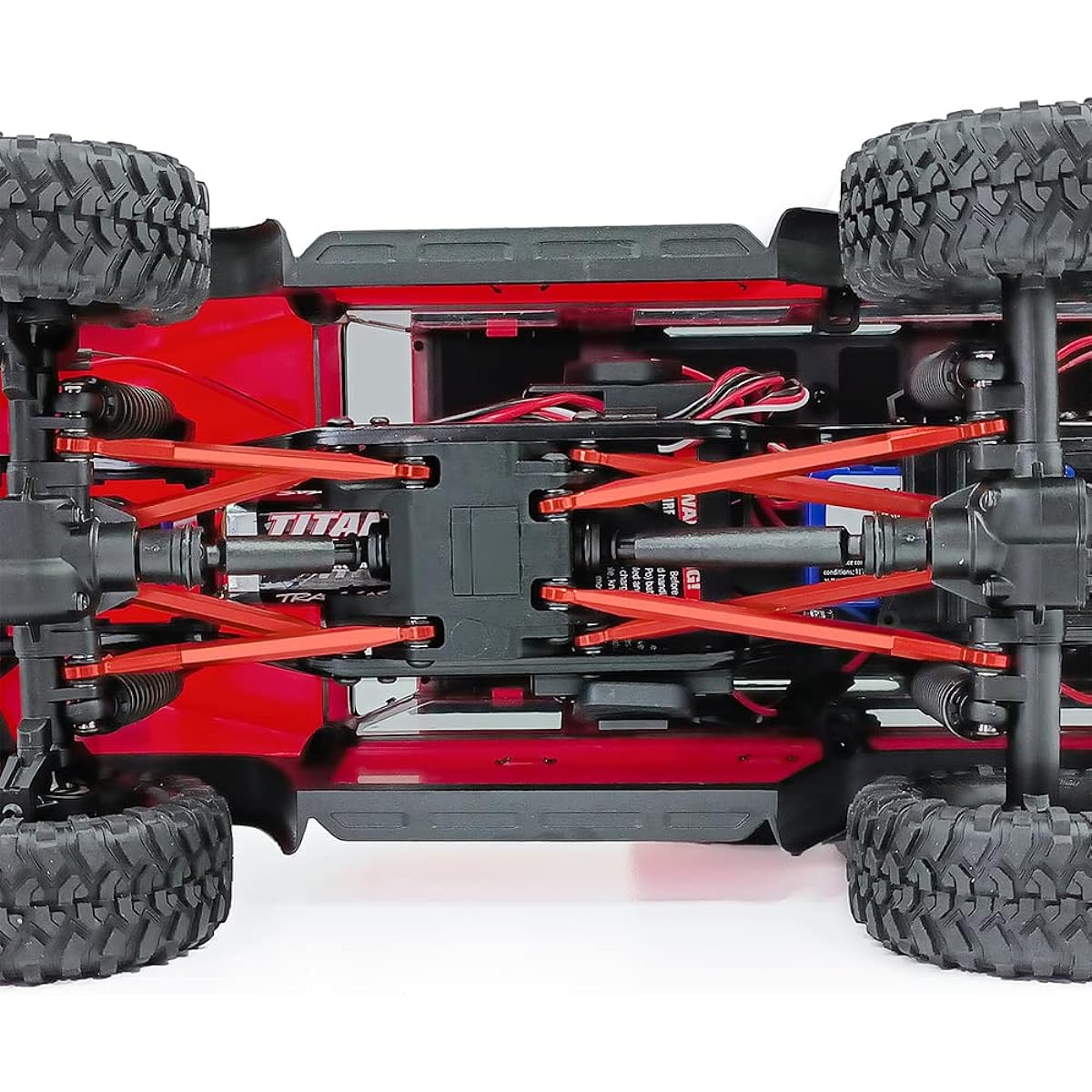 RCLIONS High Clearance Link Set TRX4M Upgrade Linkage 1/18th RC Crawler Car Parts (Red)