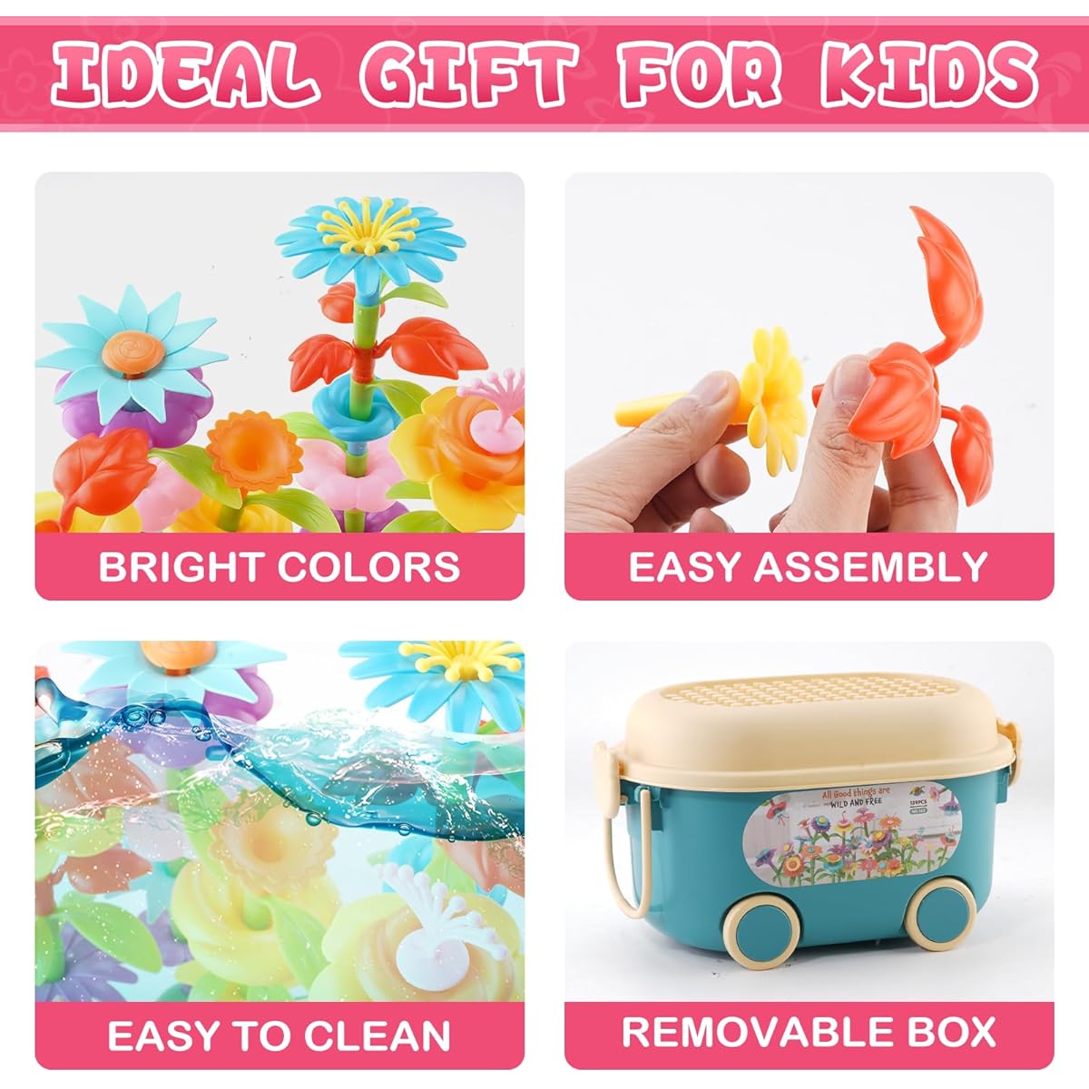 Eaciilee DIY Flower Toddler Toys for Kids Age 3