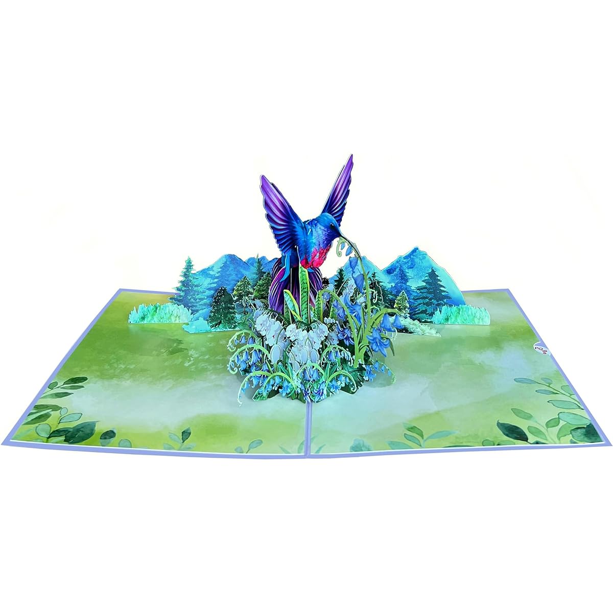 PQ Bees Pop Up Birthday Card 3D Mother's Day Greeting Card (Size 8 x 6 Inch - Hummingbird)