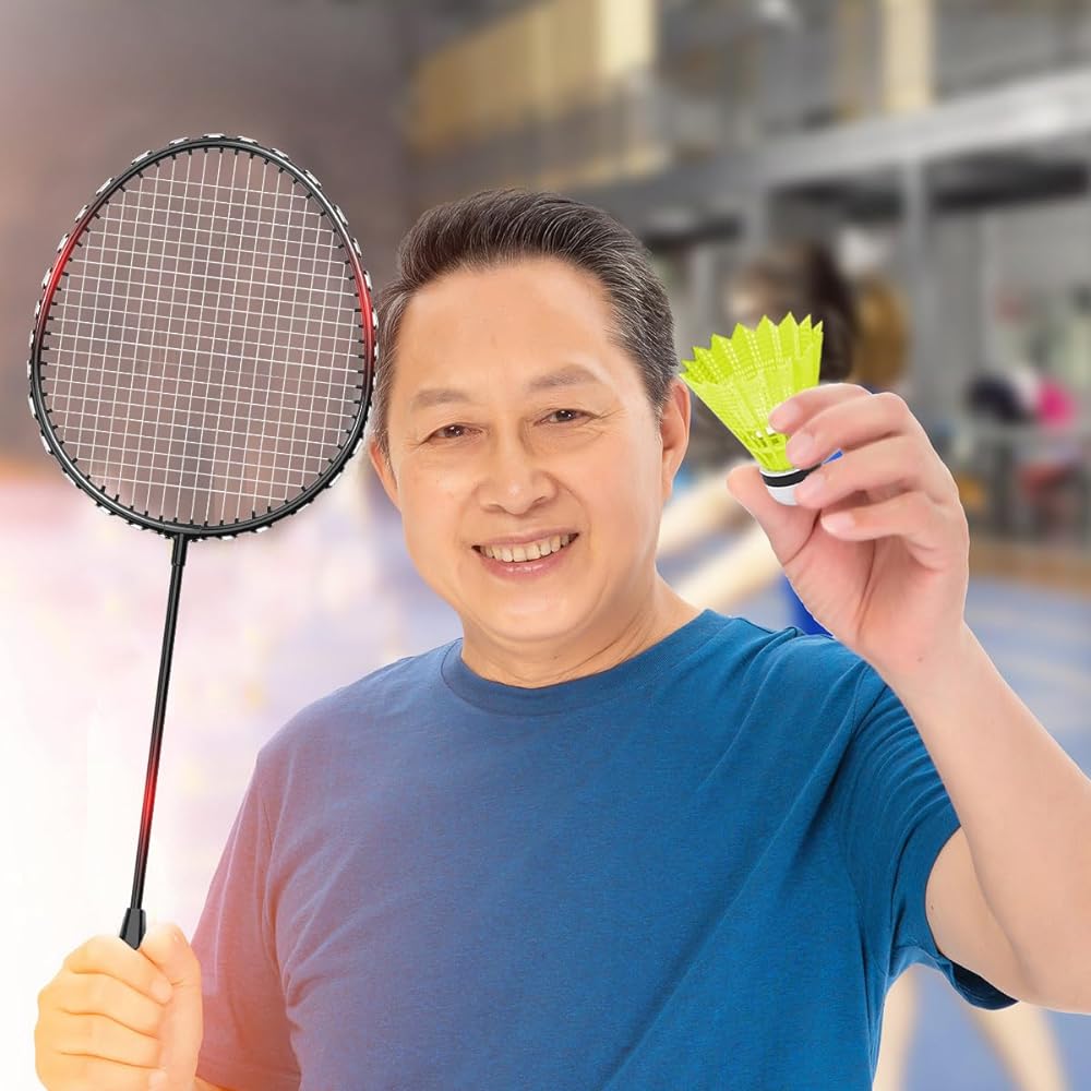 Quality lightweight badminton racket set for indoor and outdoor adult, children and beginner training - racket, shuttle and storage case