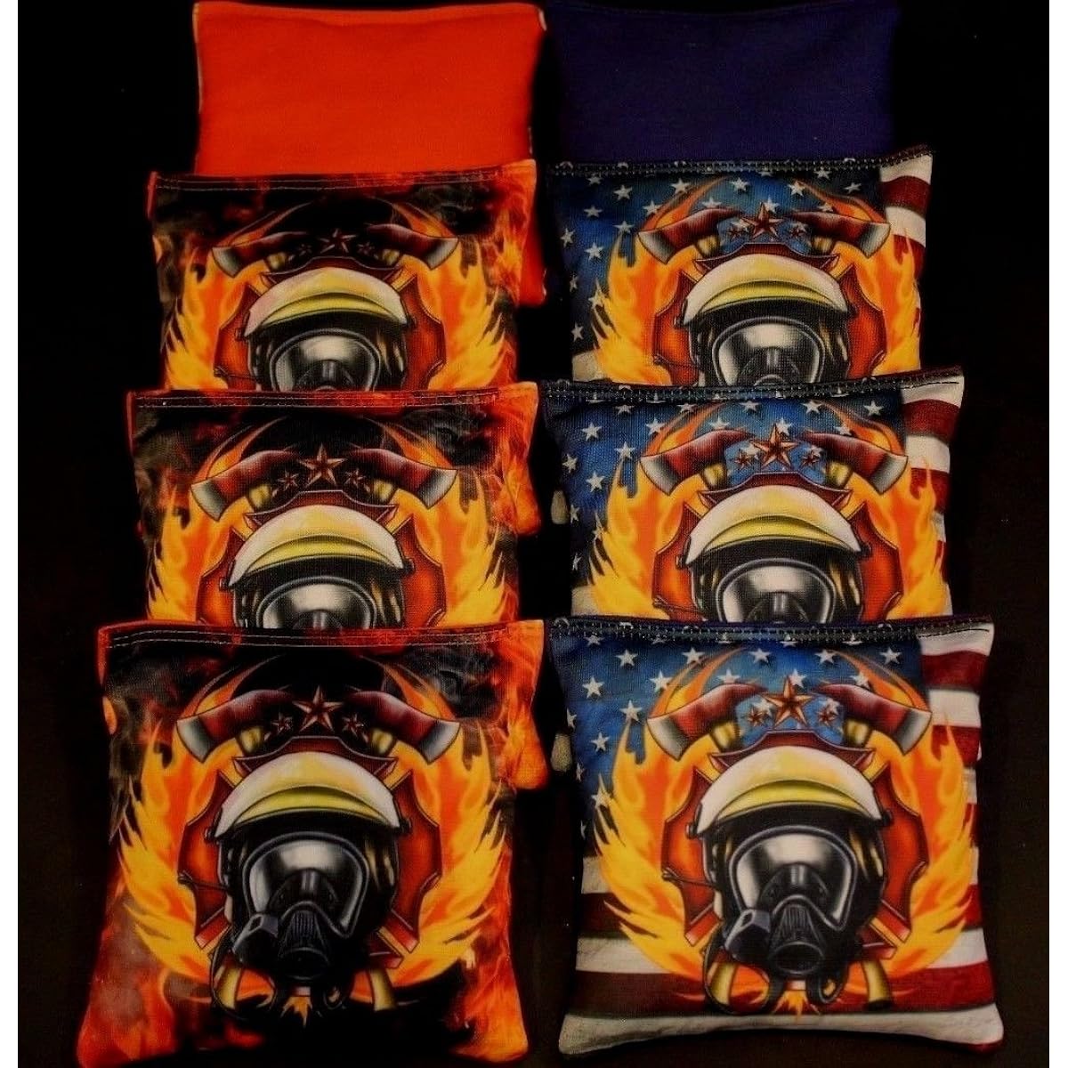 USA Firefighter Rescue Gas Mask Flame 8 ACA Regulation Cornhole Bean Bag B218