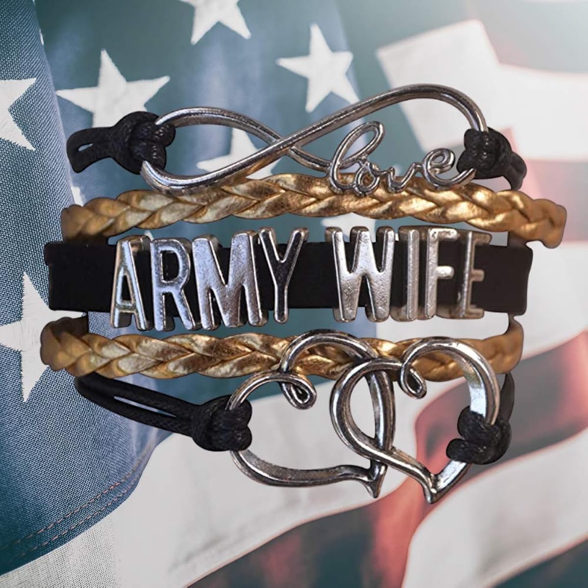 Army Wife Jewellery, Army Wife Bracelet, Proud Army Wife Charm Bracelet - Makes Perfect Gift for Wife