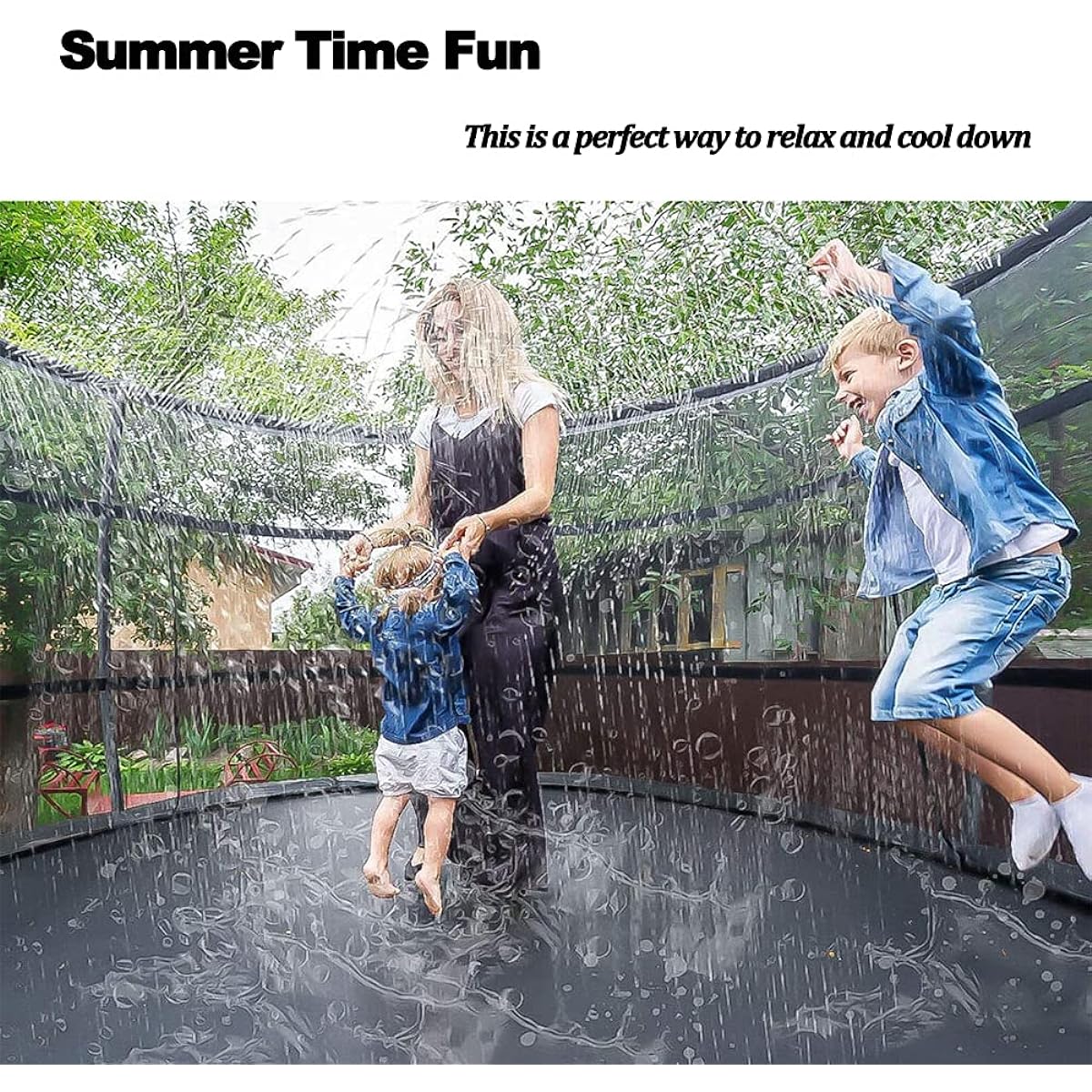 Outdoor Trampoline Water Sprinkler for Kids Trampoline Accessories Sprinkler 46 Feet Long Water Play Games Summer Fun By the Yard