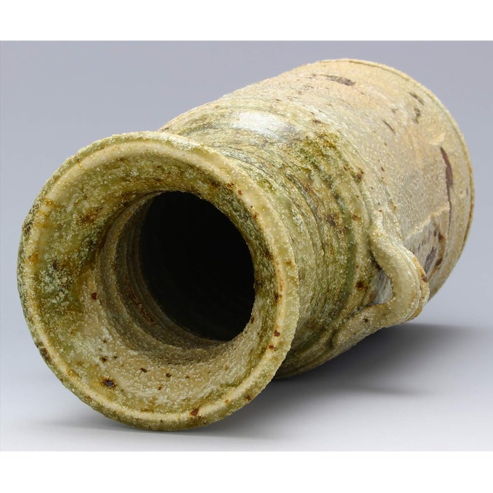 Mino ware Teruyuki Mizuno vase with ears ash glaze 039-0027