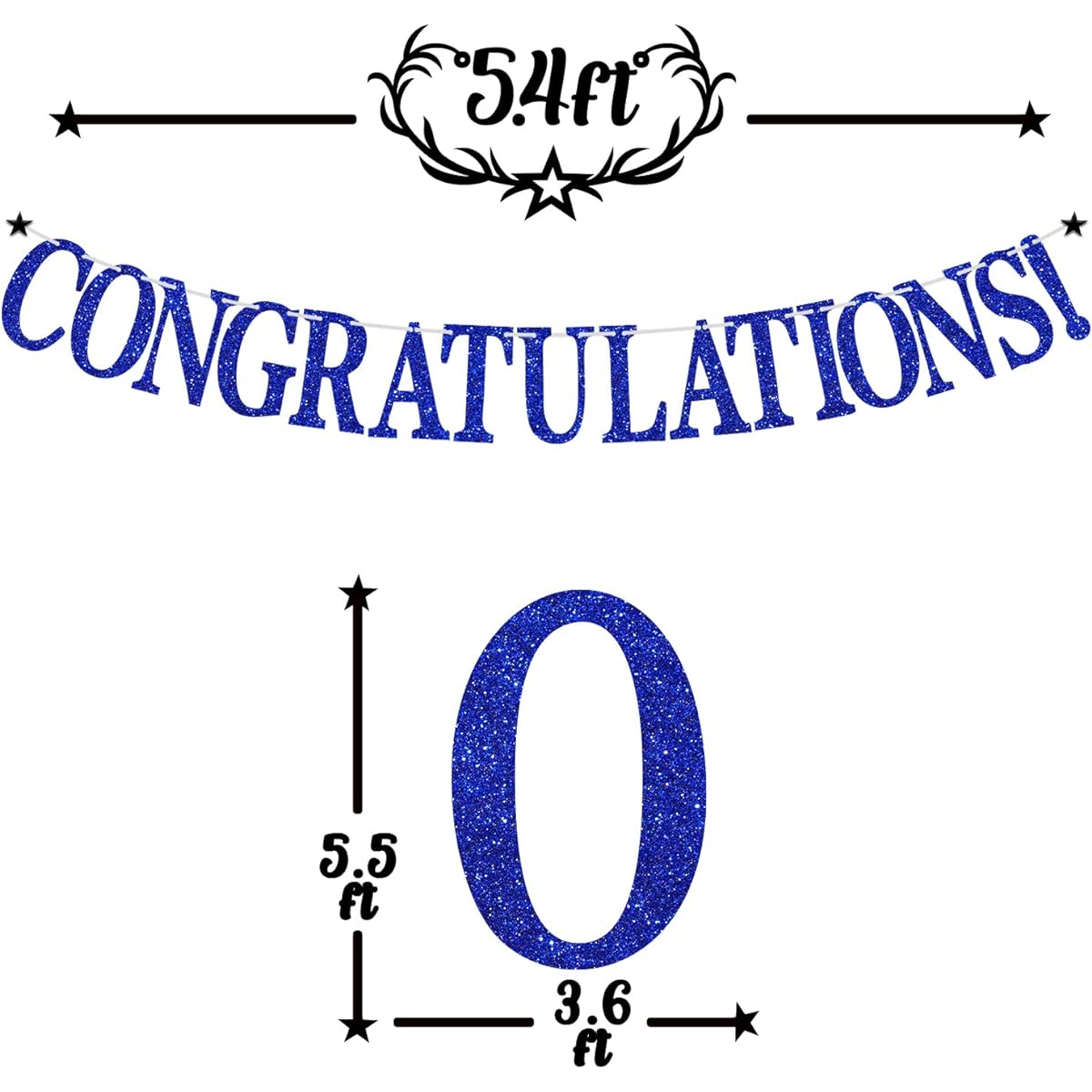 Blue Glitter Congratulations Banner, Class of 2023/Congratulations/Holy Shit You Did It, 2023 High School Graduation Party Decorations