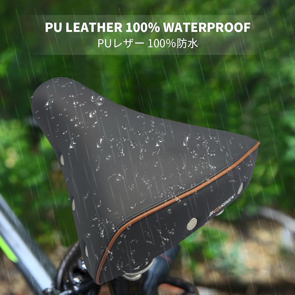 BOOSDEN Bicycle Saddle, Doesn't Hurt Your Butt, Super Thick, Soft, Replacement, Highly Versatile, Unisex, Waterproof, For Mamachari/Electric Assist Bicycle/Road Bike/Cross Bike/Mountain Bike/Normal Bicycle