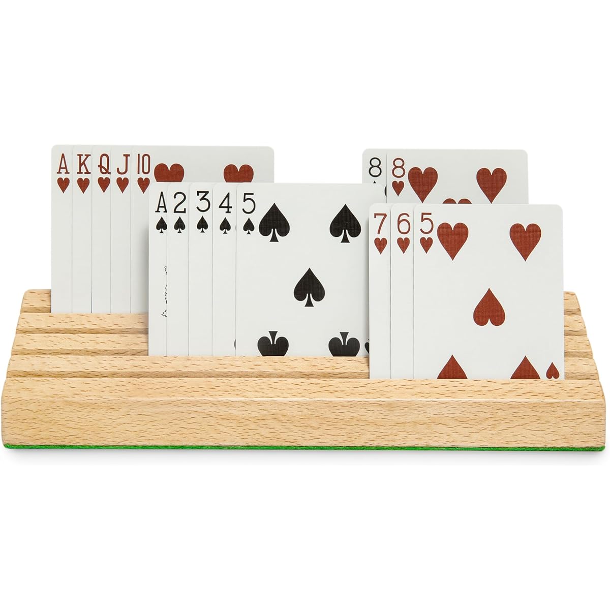 Black Long Di fang 9.85" - Standard Size Plain Beech Playing Card Holder/Holder - Set of 2 - Card Storage
