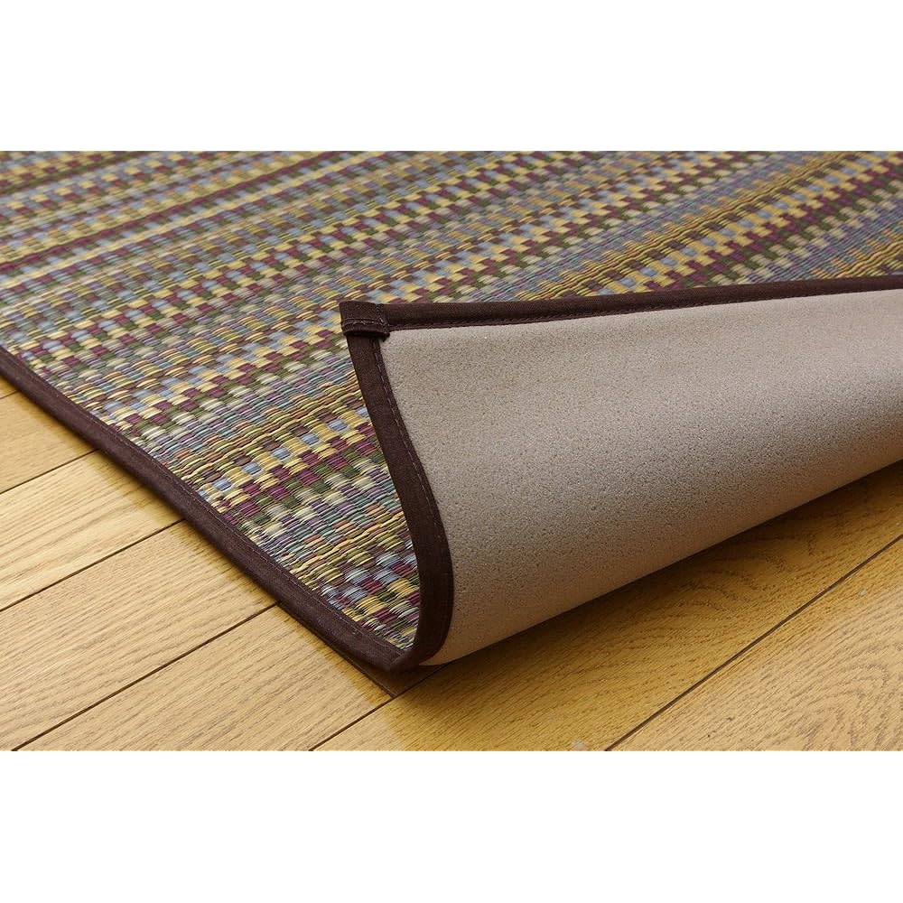 Ikehiko Rush Rug Carpet Domestic "F Varias" Brown Approx. 240 x 320 cm (Backing: Urethane)