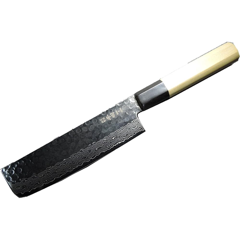 Takayuki Sakai Hammered Damascus Stainless Steel Intersection 45 Layers Nakiri 160mm 07253