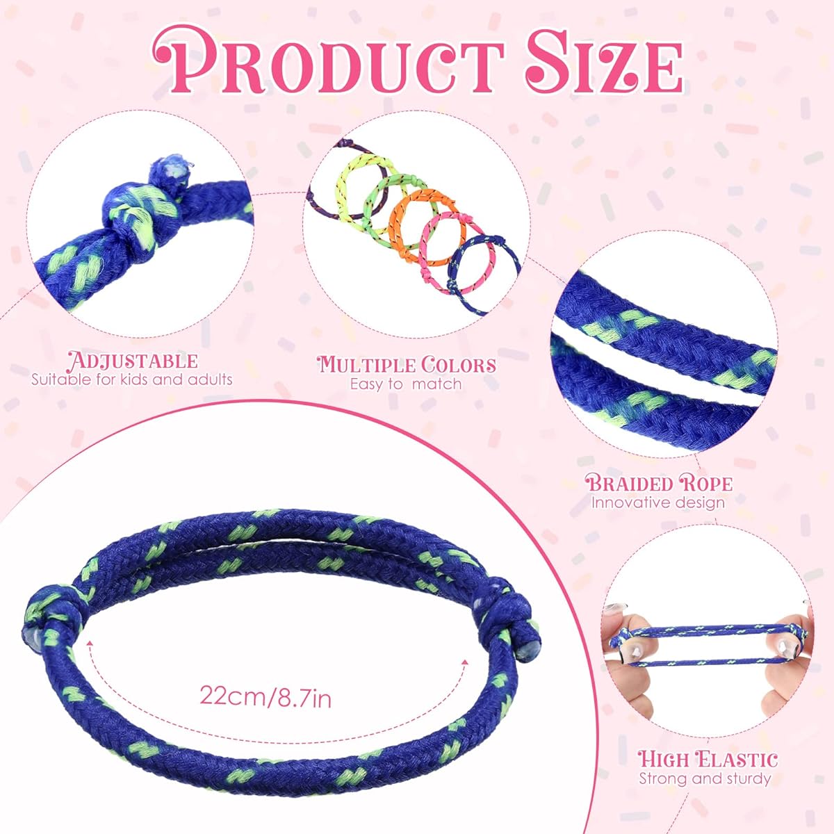 432 Pieces Neon Rope Woven Adjustable Friendship Bracelets in Neon Colors Bulk Buy Friendship Bracelets Toys for Girls Boys Christmas Goody Bag Stuffers Party Favors, Nylon, Bloodstone
