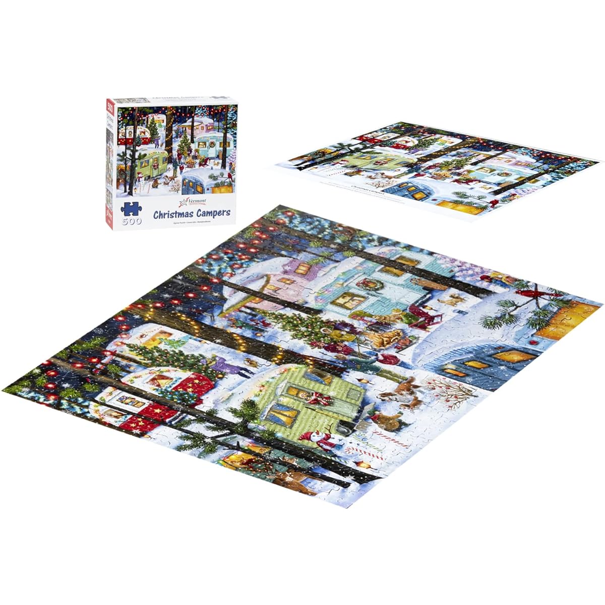 Vermont Christmas Company Christmas Campers Jigsaw Puzzle 500 Piece