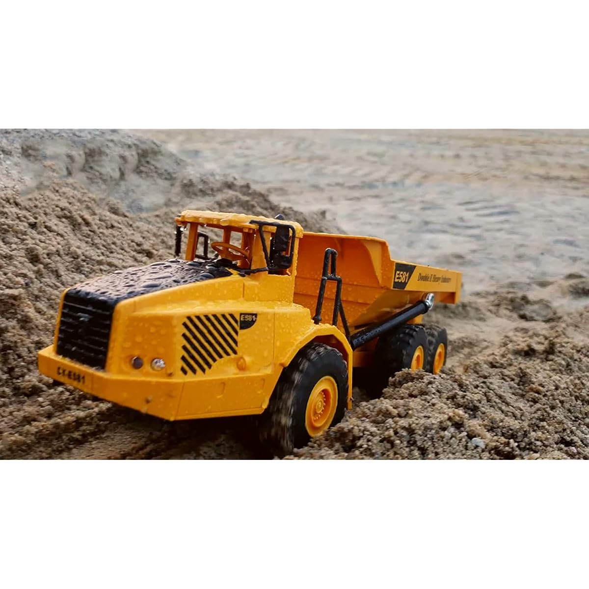 SOWOFA 15.7 Inch Remote Control Excavator Unloading Truck Automatic Construction Truck Construction Truck with Lights and Sounds for Kids Ages 6-12