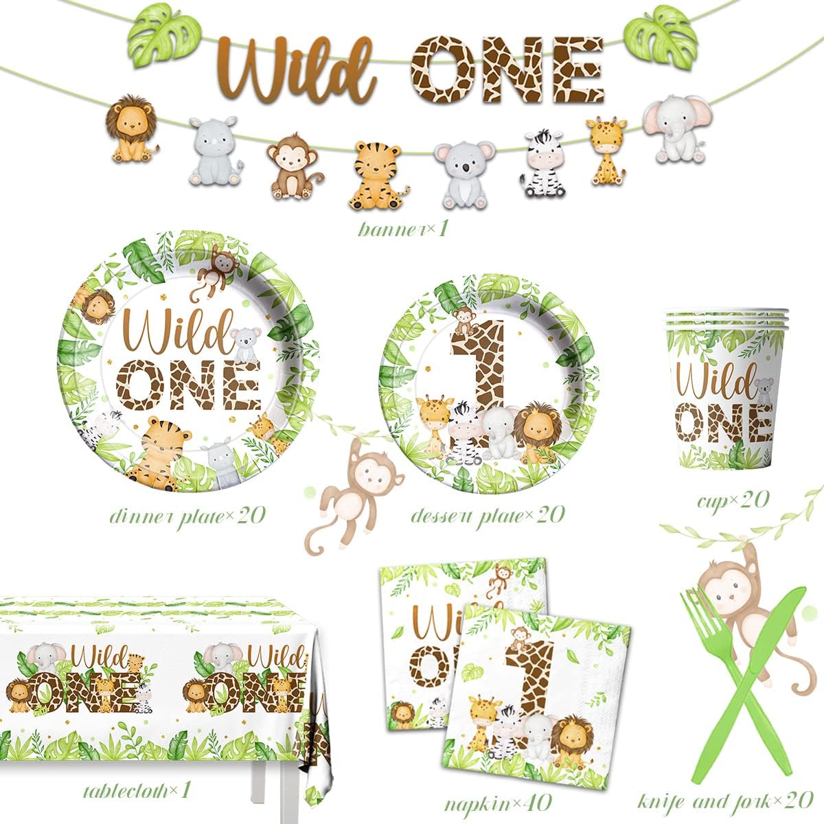 WILD ONE Decorations - 142 Ocean Birthday Items