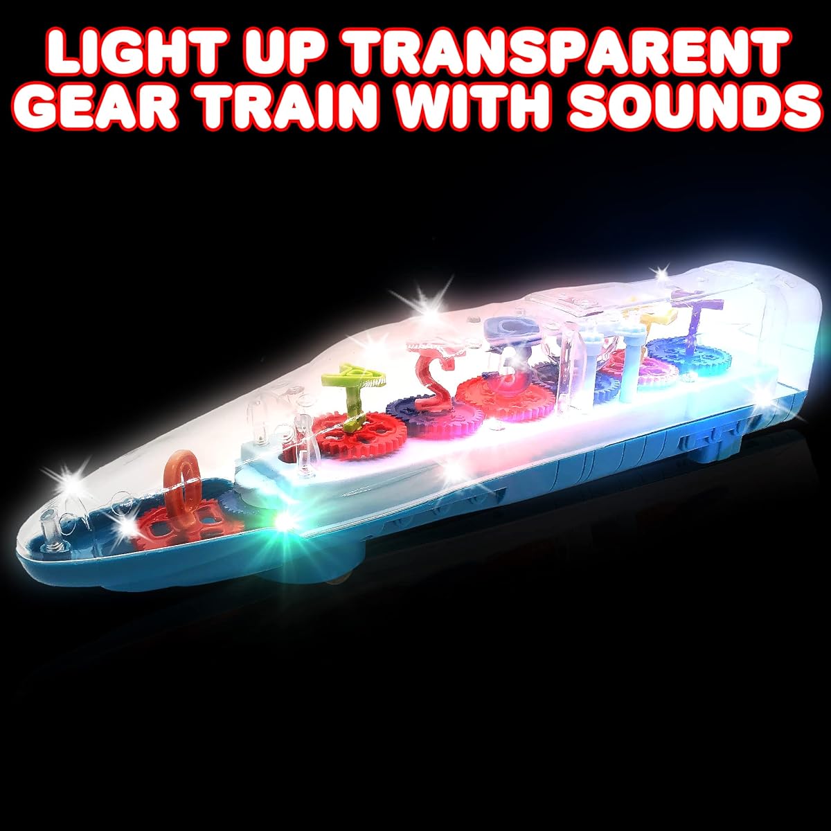 ArtCreativity Luminous Transparent Toy for Kids (Large Train)