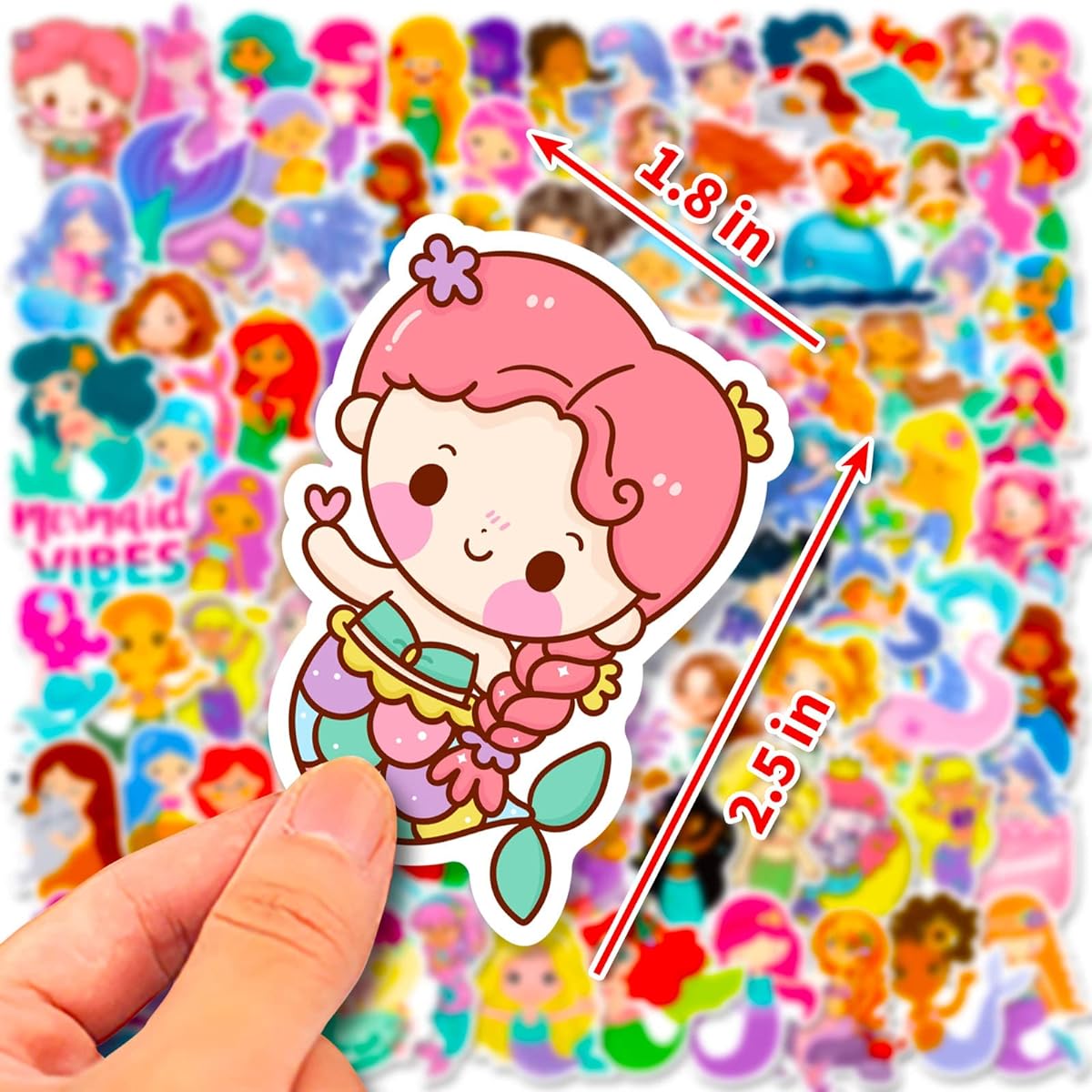 Buerhomie Mermaid Stickers for Girls Cute Theme Party Supplies Decals 100pcs