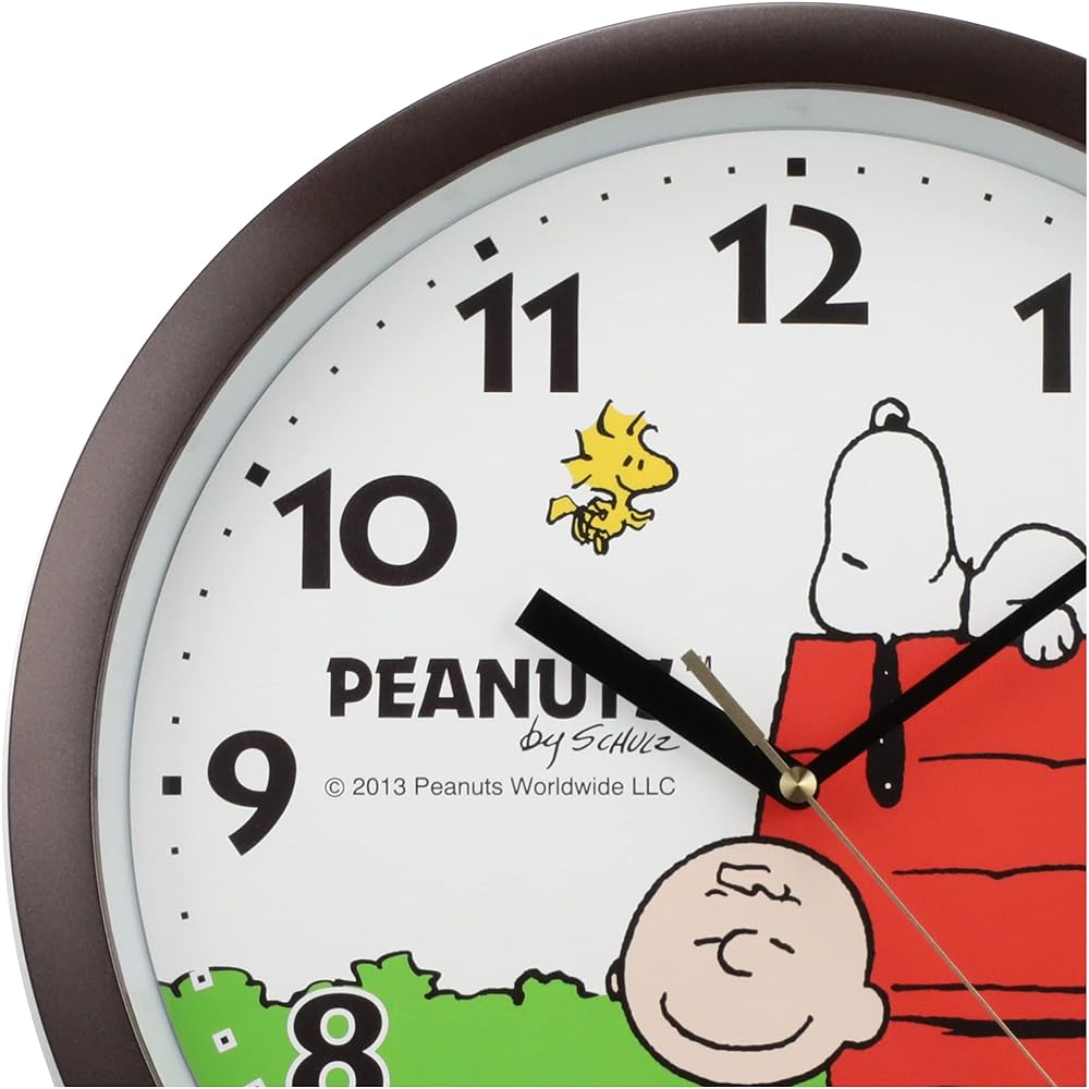 RHYTHM SNOOPY Wall Clock Character Analog Brown Ф33x4cm Snoopy M712A 4KG712MA06