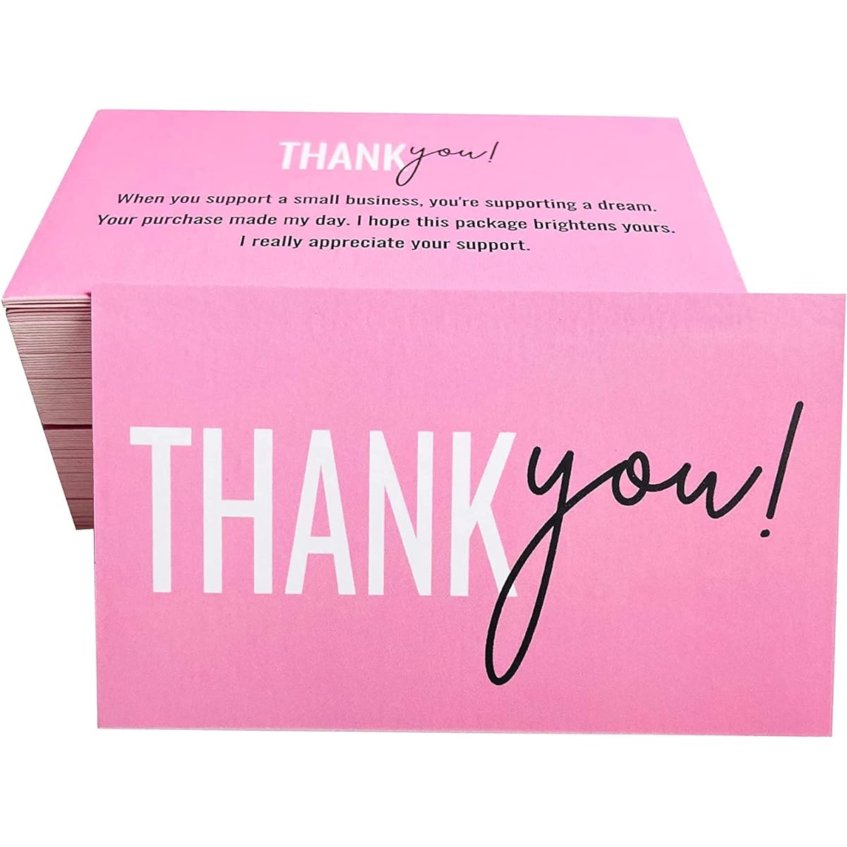 RXBC2011 Thank You for your support cards, handwritten lettering design, Thank you small business cards, pack of 450
