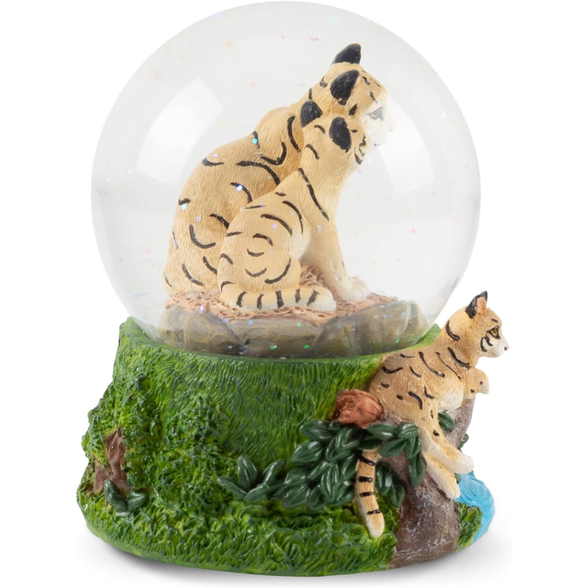 Endangered Clouded Leopard 100MM Water Globe Plays Tune Wave Only Just Begun