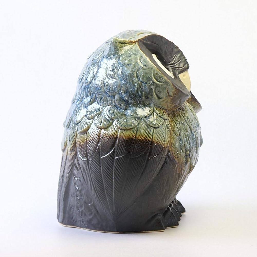 CtoC JAPAN Select Shigaraki Owl Ornament R102-09BY Ceramic Width 25cm x Depth 19.5cm x Height 27cm Owl (Blue Kiln Skin) No. 9 Stylish Ceramic 4510542320420