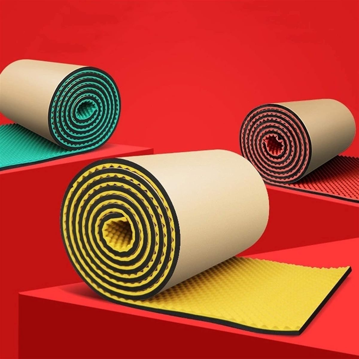 5M Soundproof Roll, Self-Adhesive Wall Sound Absorbing Cotton Drum Room Piano Room Shock Absorber Home Acoustic Panel (Blue) (Yellow)