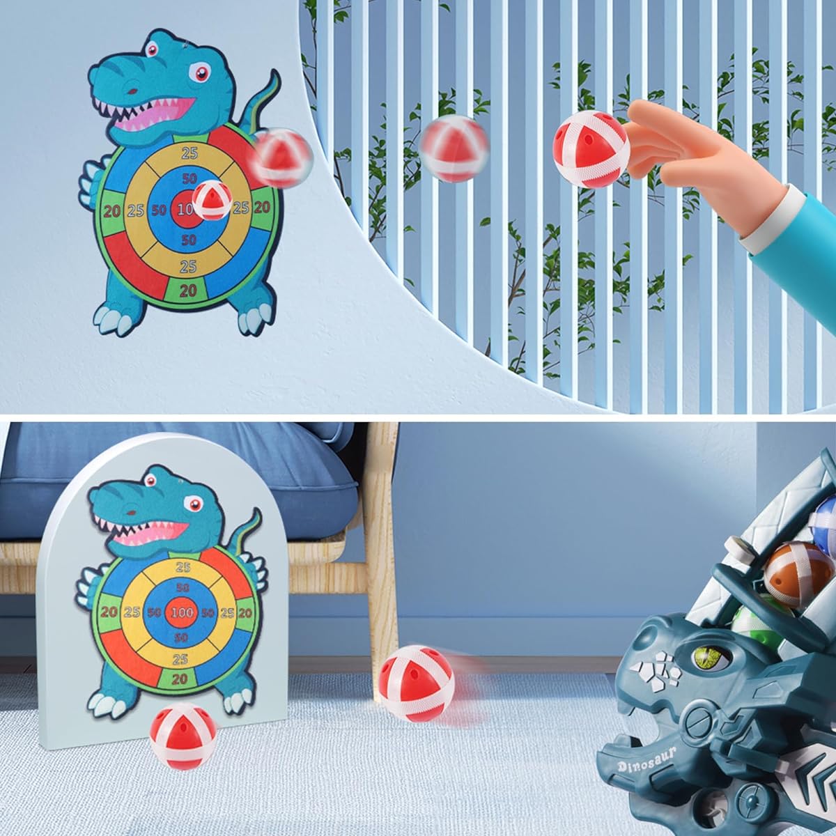 Fun and Safe Dart Board Game for Kids - Velcro Dart Board with Sticky Balls - Great for Indoor and Outdoor Play, Great Birthday Gift for 3 4 5 6 7 8 9 10 11 12 Year Old Boys and Girls