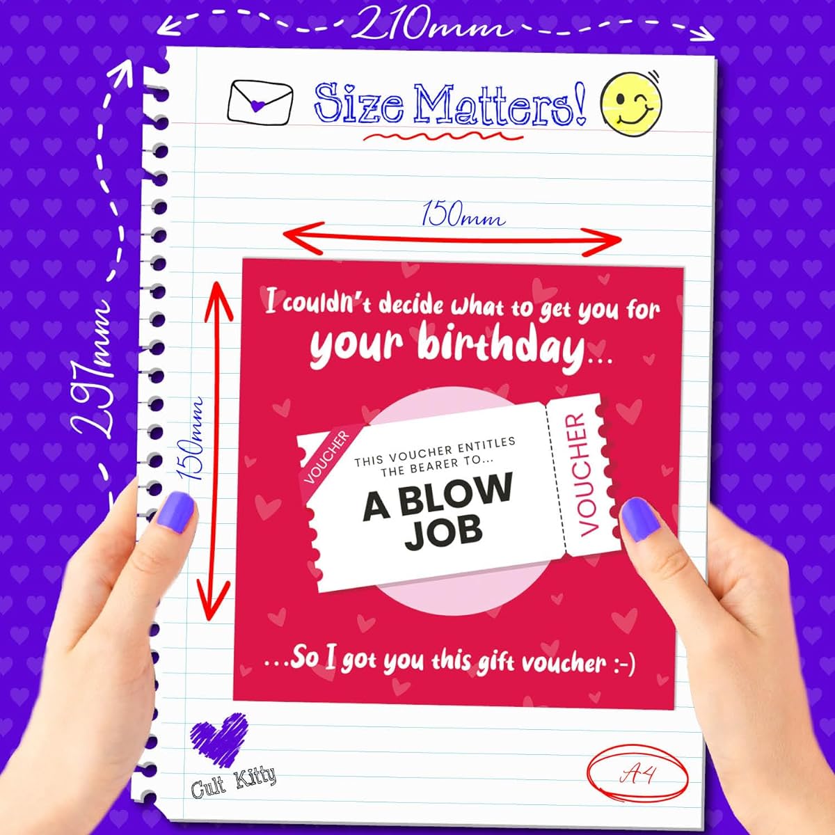 Cult Kitty - Blow J*b Birthday - Naughty Birthday Cards - Funny Birthday Cards for Men - Rude, Cheeky, Adult Themed Happy Birthday Cards - Husband, Boyfriend, Partner