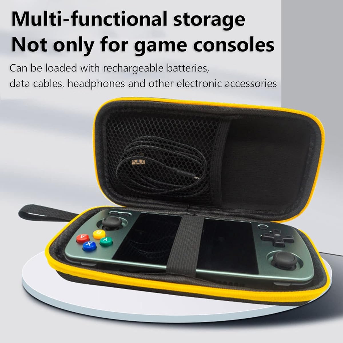 EVA Hard Case for RG405M/RG351P/351M Handheld Game Consoles Hard Carry Case for RG405M/RG351P/351M Handheld Game Console Travel Storage Bag Case Only (Black)