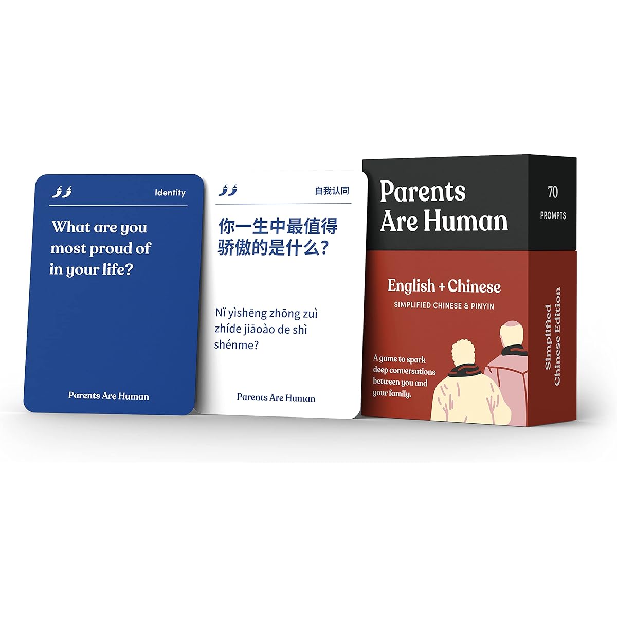 Parents Are Human: A Bilingual Card Game to Stimulate Deep Conversations Between You and Your Loved Ones (English + Simplified Chinese Version)