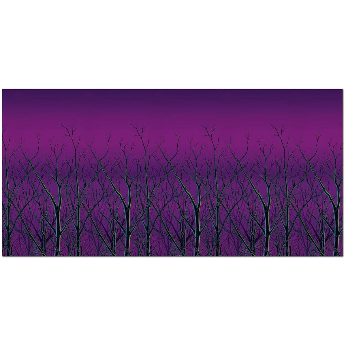 Beistle S00987AZ2 Spooky Forest Treetops Backdrop 4' x 30' 2 Panels