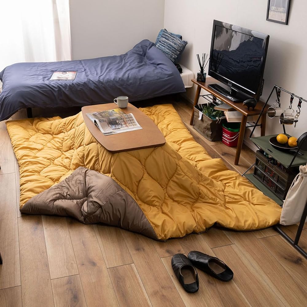 AZUMAYA Thin Kotatsu Futon Rectangular Z Type 190 x 230 Cold Protection Simple Stylish Storage Bag Included SGS-168Z