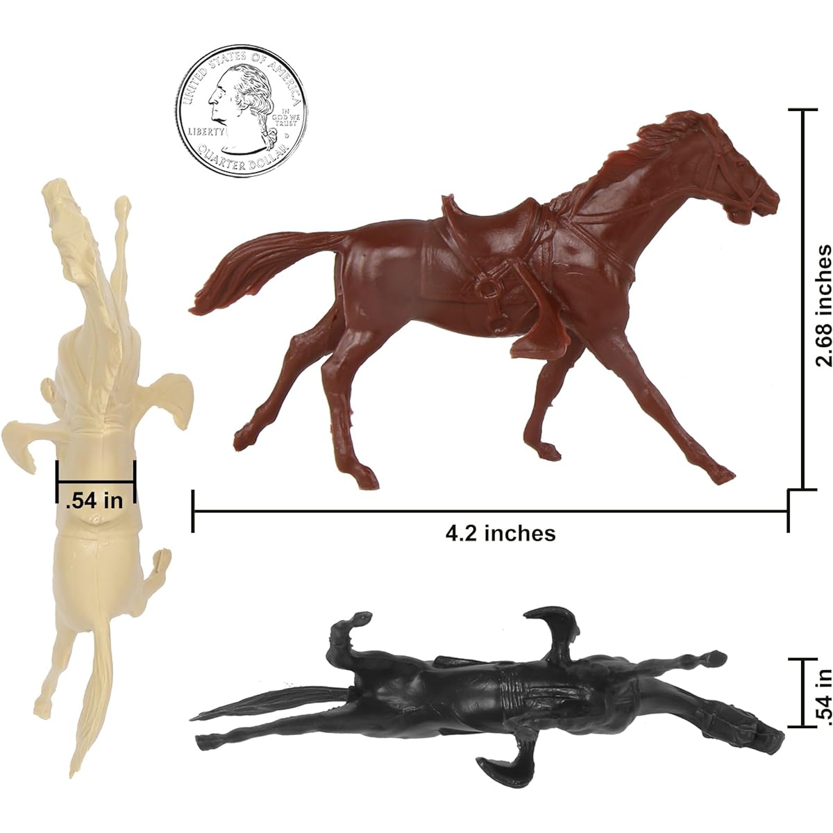 BMC Classic Western Cavalry Horse – 12 Piece Plastic Figure Playset Accessory