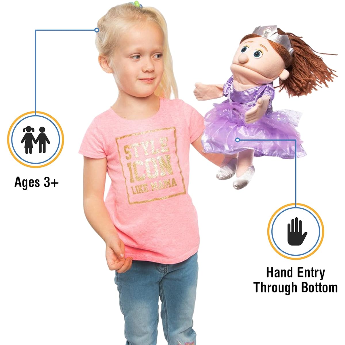 ''Princess'', 36cm Glove Puppet, Peach -Affordable Gift for your Little One Item DSPU-SP3903