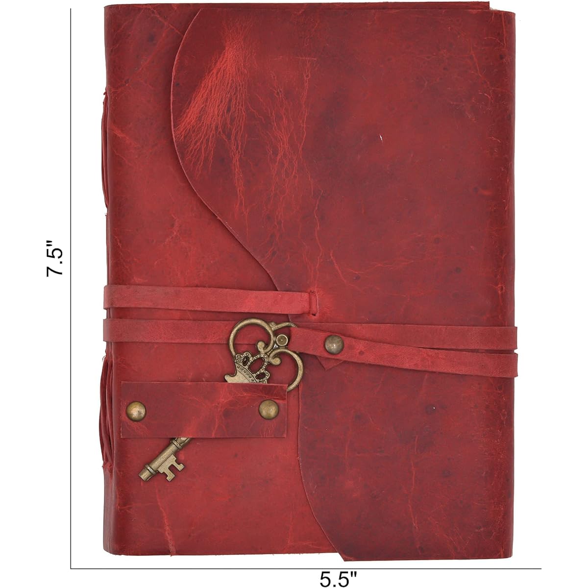 Leather Journal Vintage Leather Journal Antique Handmade Deckle Edge Vintage Paper Leather Bound Journal Leather Sketchbook Drawing Journal Great Gift 240 Pages (Wine 7.5" x 5.5")