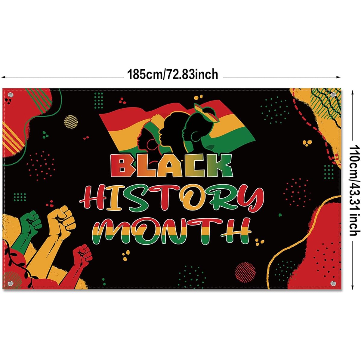 Black History Backdrop Banner Black History Month Backdrop African Black History Indoor Outdoor Party Wall Backdrop American Celebrities Indoor Outdoor Party Wall Backdrop 72.83 x 43.31 Inch