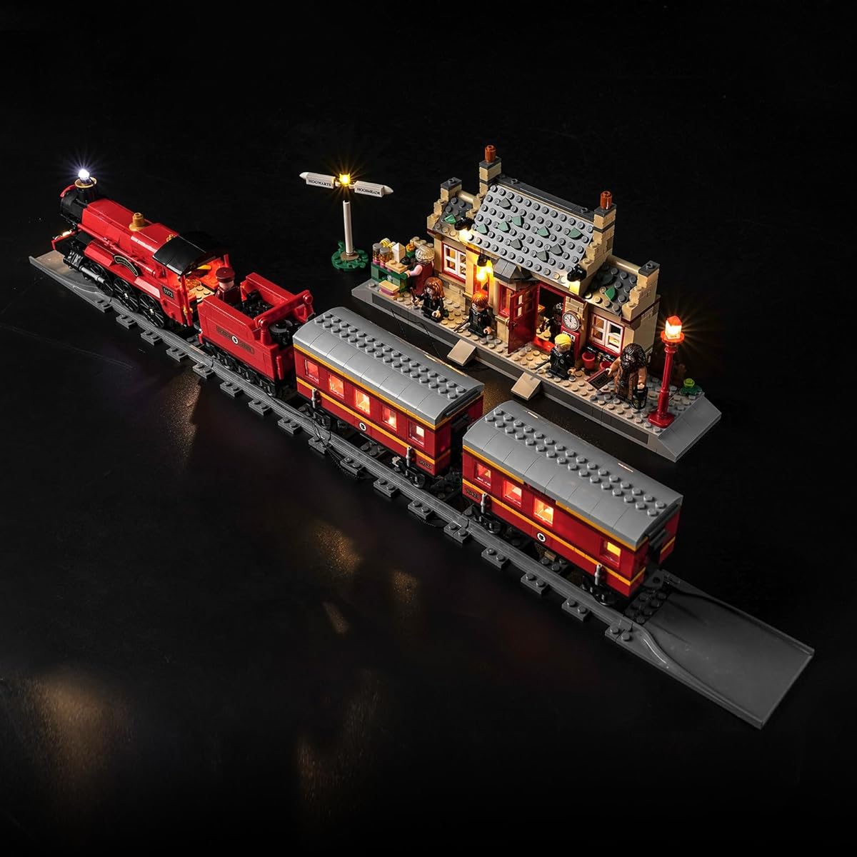 VONADO LED Light Kit for Lego H-ogwarts Express & Hogsmeade Station (No Lego Model) DIY Decorative Lighting 76423 Lego H-arry P-Otter Train Playset 2023 (Lights Only)