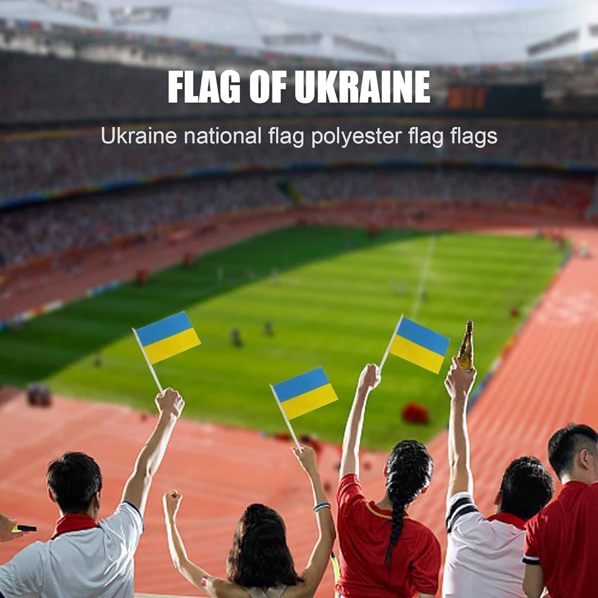 Ukraine Flags Outdoor Indoor Decoration, Ukraine Flag Polyester with 2 Brass Grommets, Ukraine Flag Double Stitched, No Flag Pole (100pcs 5.5x8.2inch)
