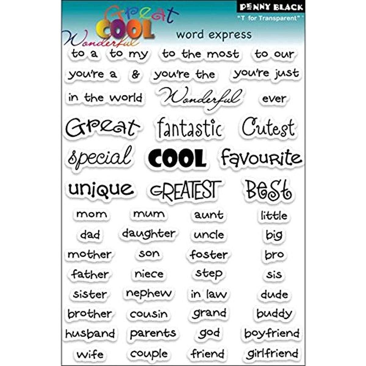 Penny Black Clear Stamp 5"X7.5" Sheet Words Express