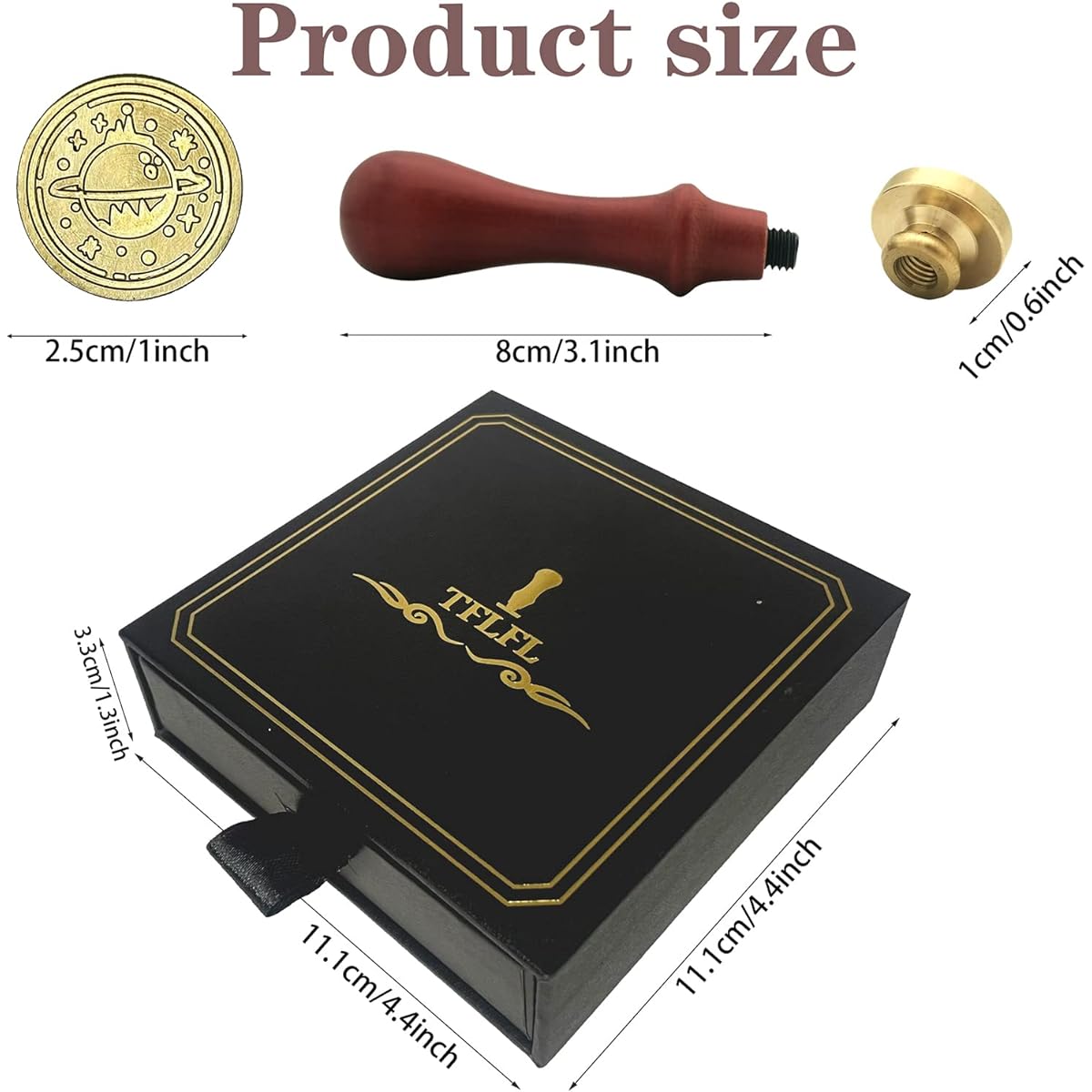 TFLFL Wax Seal Stamp Set, 7pcs Moon Star Space Sealing Wax Stamp Head with Wooden Handle, Vintage Custom Seals for Gift Boxes, Wedding Party, Invitations, Letters, Envelopes, Packages, Greeting Cards