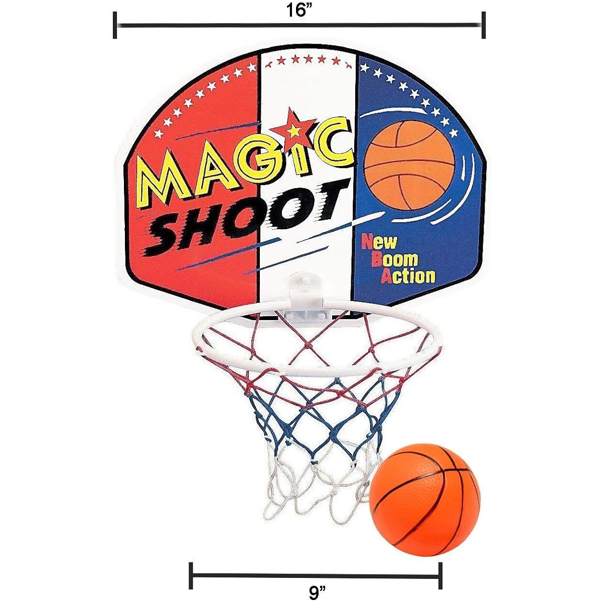 Magic Shot Mini Basketball Goal Set 16" with Ball and Pump