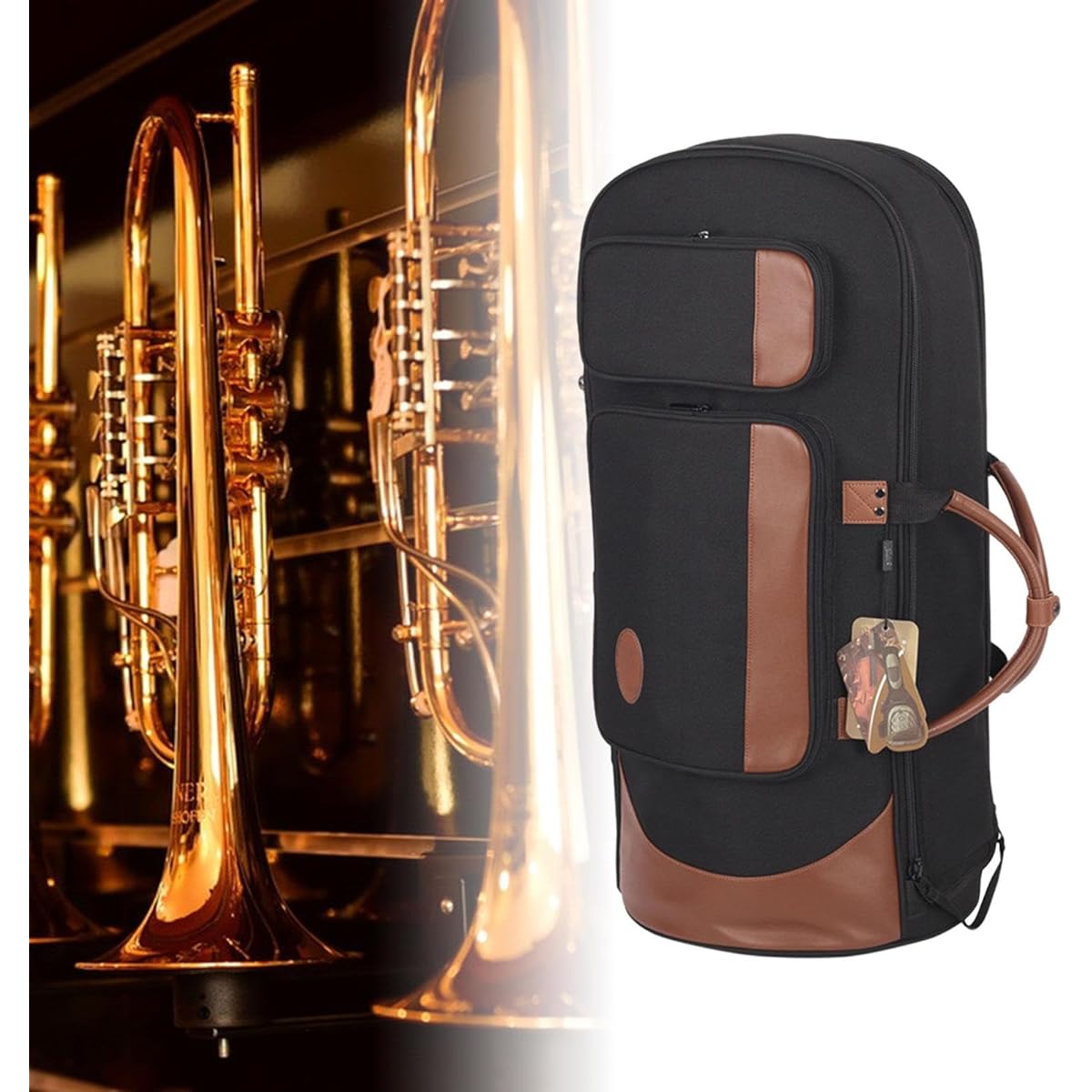 Colaxi Euphonium Gig Bag Brass Instrument Accessories Portable for Outdoor Concert