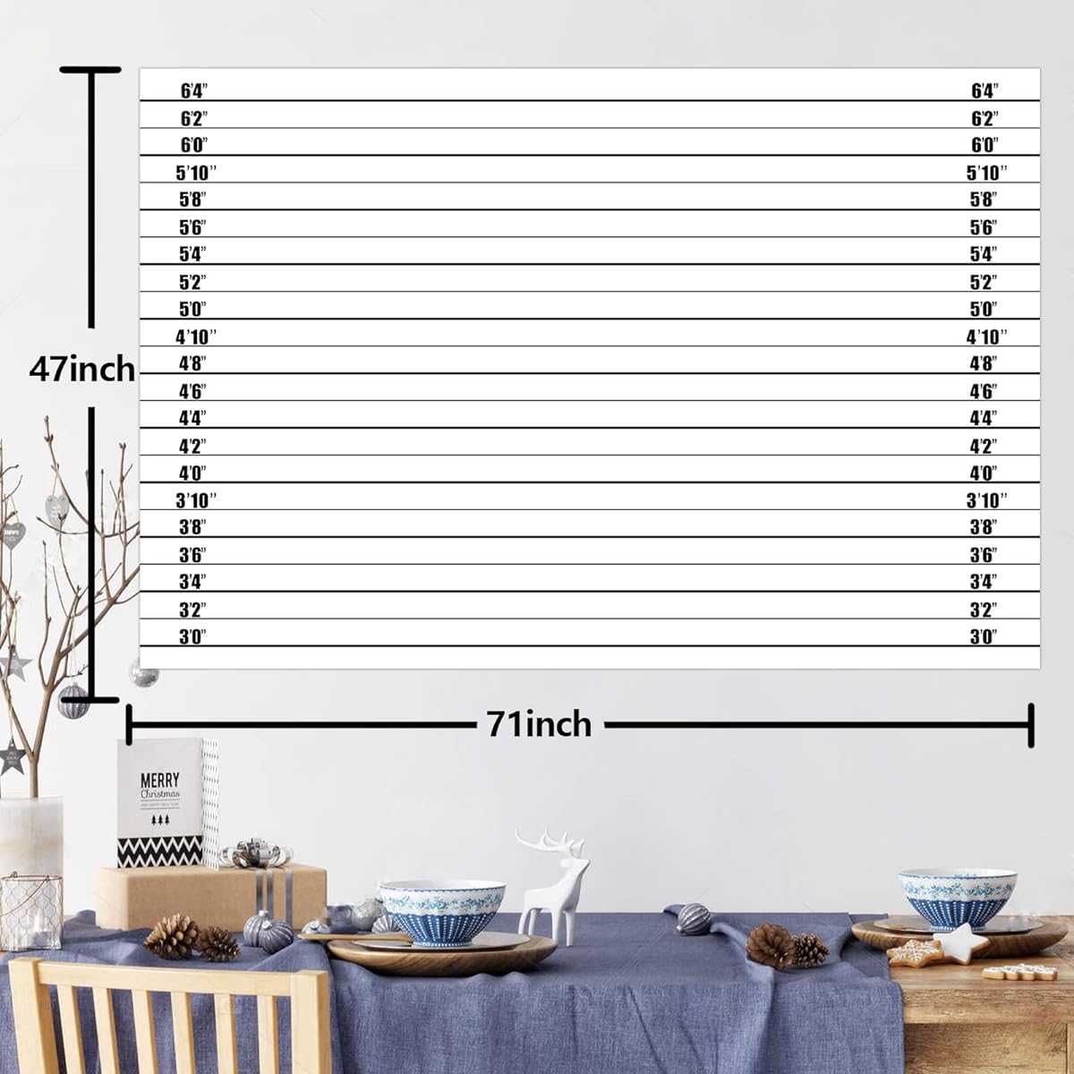Mugshot Police Lineup Height Chart Banner with Accurate Measurements Theme Decorations for Girls Bridal Shower Birthday Party Wedding Bachelorette Party Supplies Night Out Party Decorations Backdrop